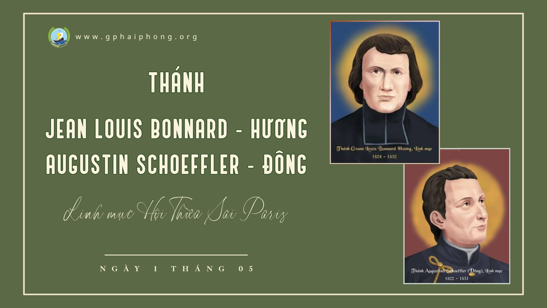 Thánh Jean Louis Bonnard - Hương & Thánh Augustin Schoeffler - Đông, tử đạo ngày 1 tháng 05